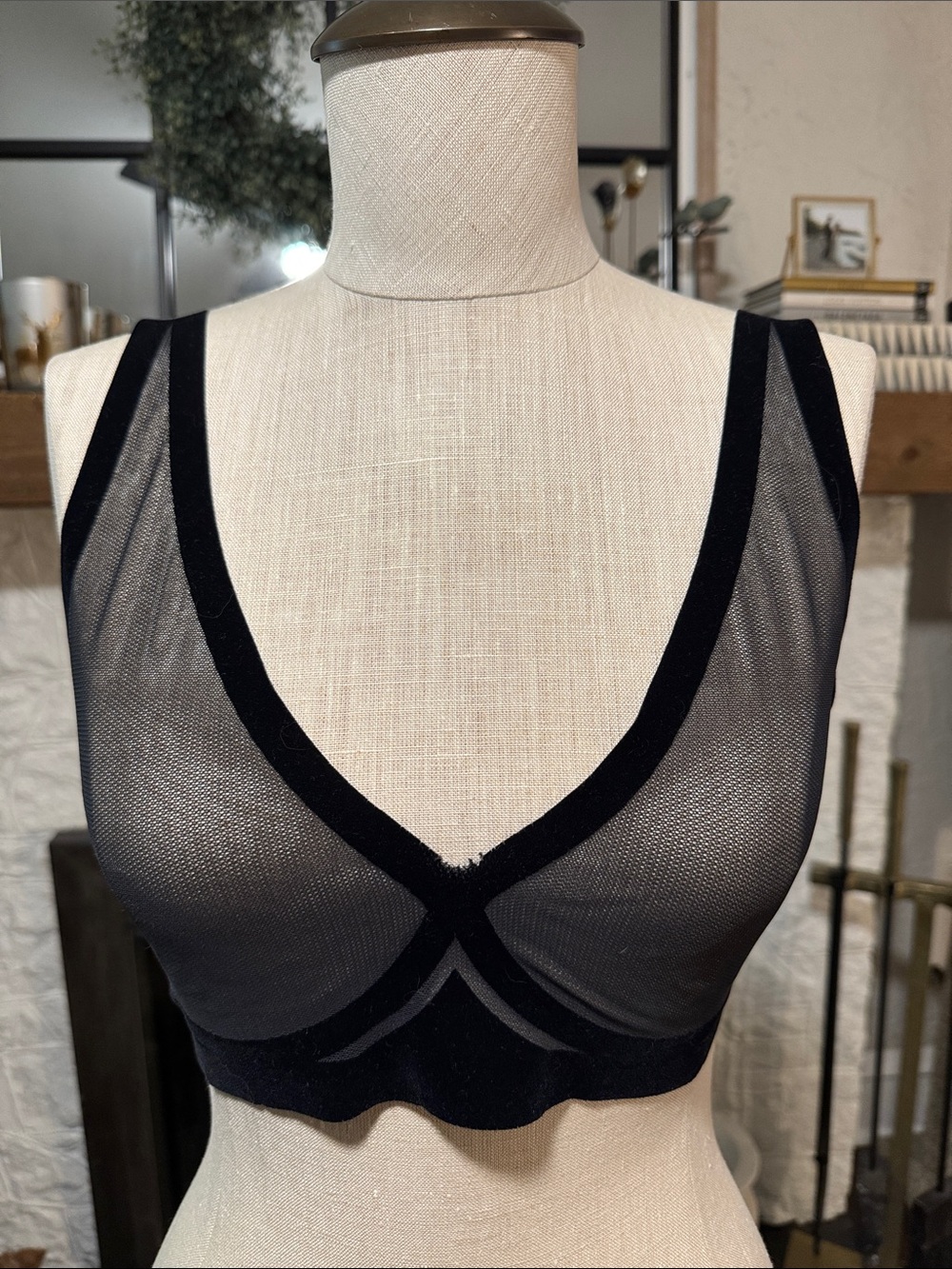 EBY Sheer Black Mesh Bralette - Women Intimates & Sleepwear